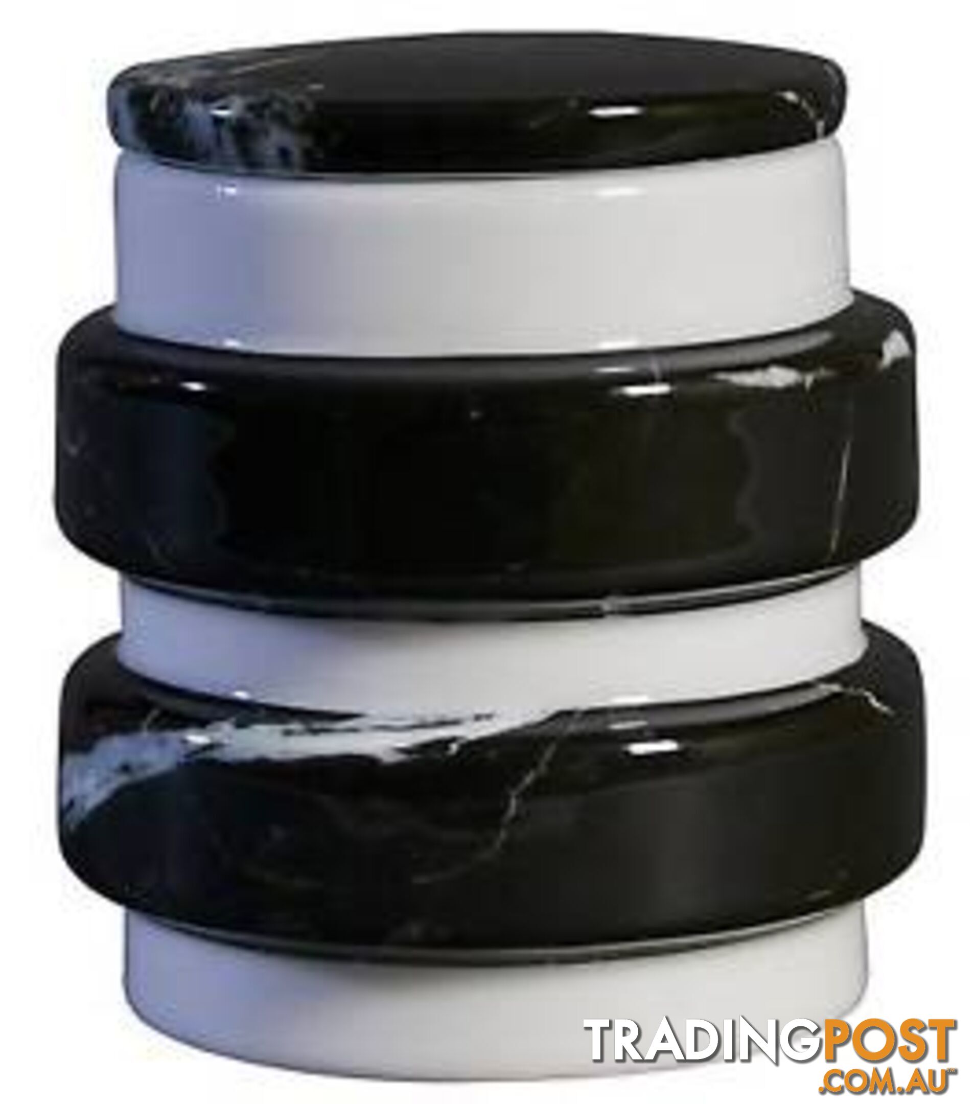 Container : Medium Black Marble Decal On Stool