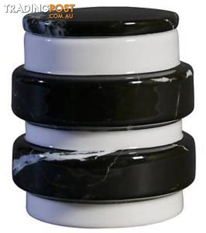 Container : Medium Black Marble Decal On Stool