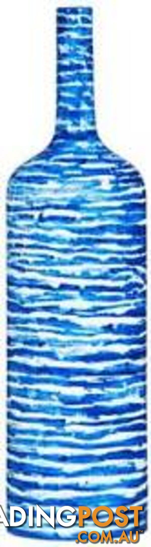 Blue And White Porcelain Bottle: Horizontal Lines