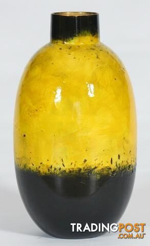 Large Hand Painted Texture Vase Brown And Black