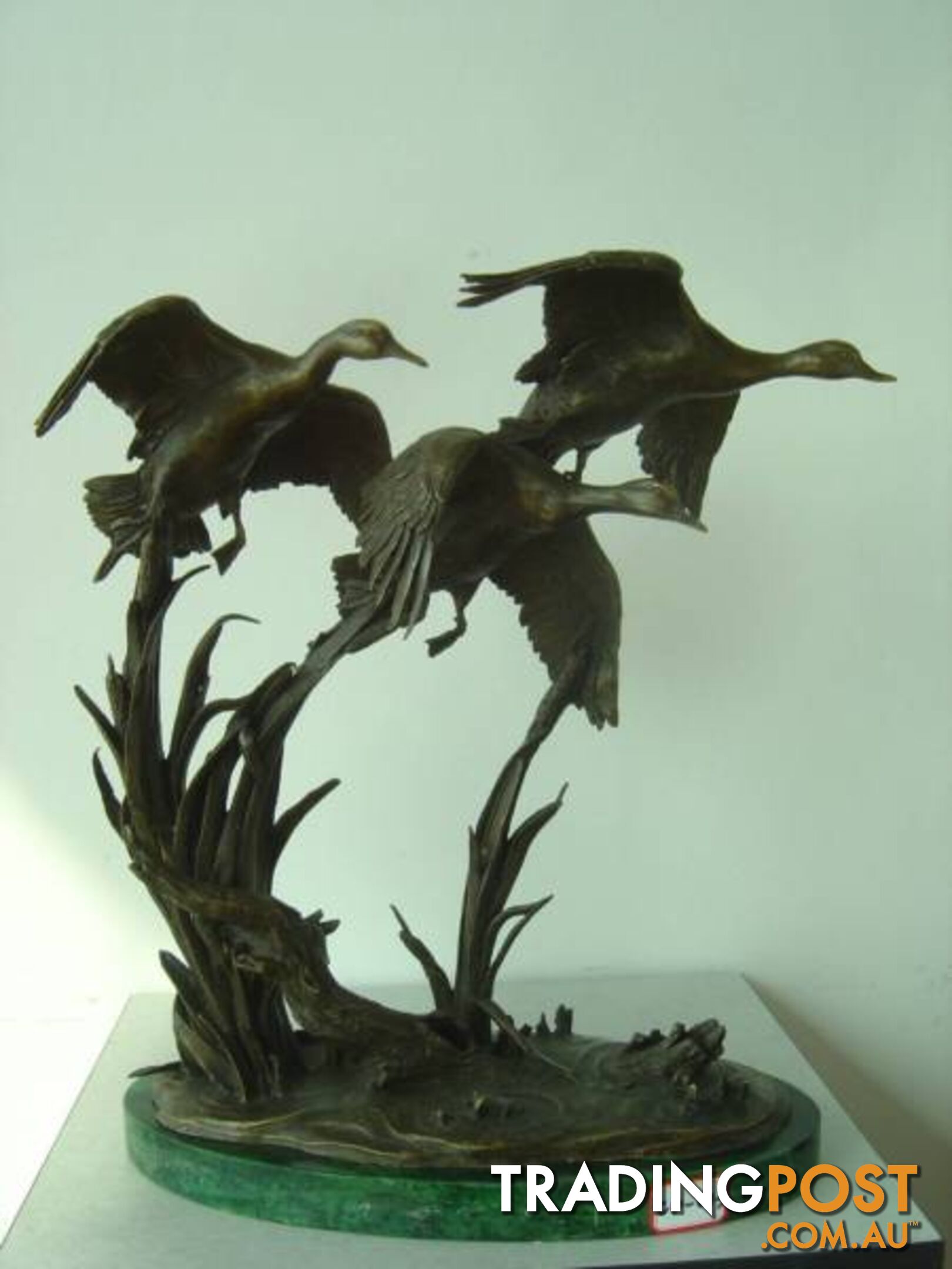 Three Flying Ducks Bronze Sulpture