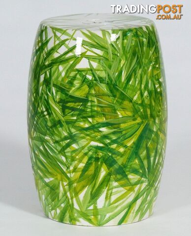 Handpainted Garden Stool: Bamboo Leaves - photo 2 of 4