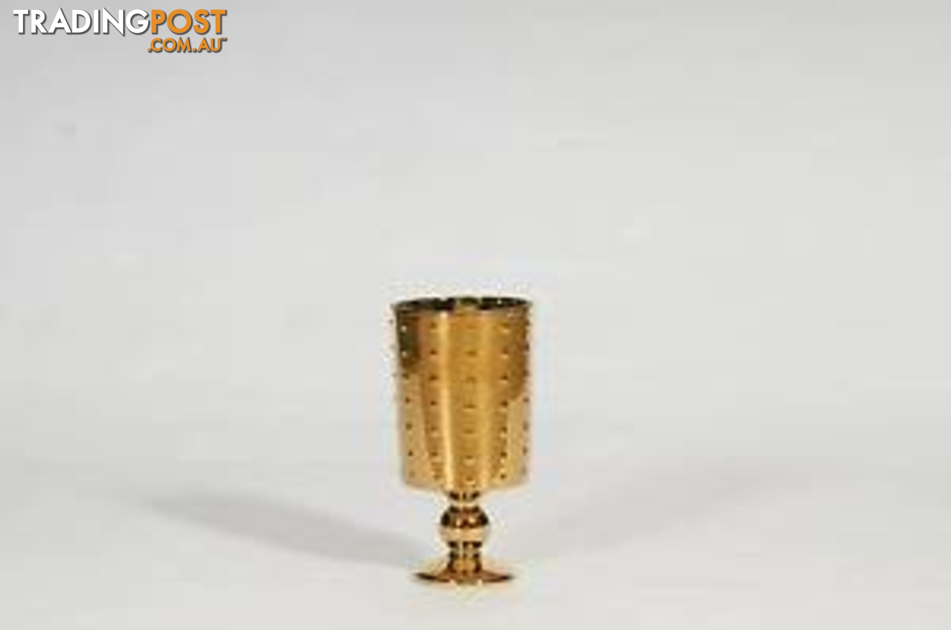 Large Decorative Footed Gold Ceramic Vase