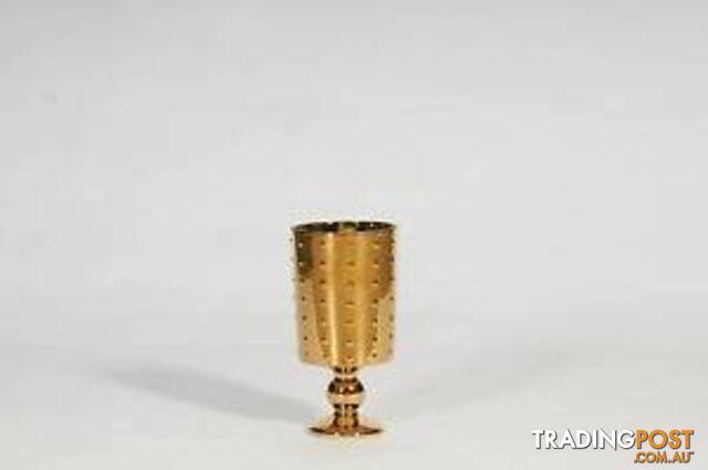 Large Decorative Footed Gold Ceramic Vase