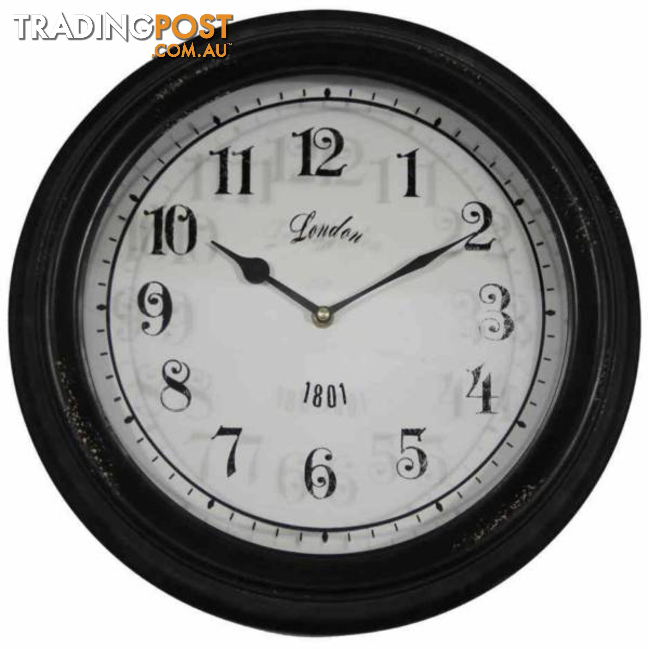 Large 37.5 Cm Round "London 1801" wall Clock