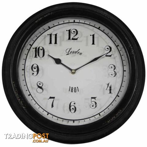 Large 37.5 Cm Round "London 1801" wall Clock