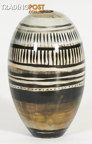 Handpaintned Wooden Vase: Dawn And Dusk