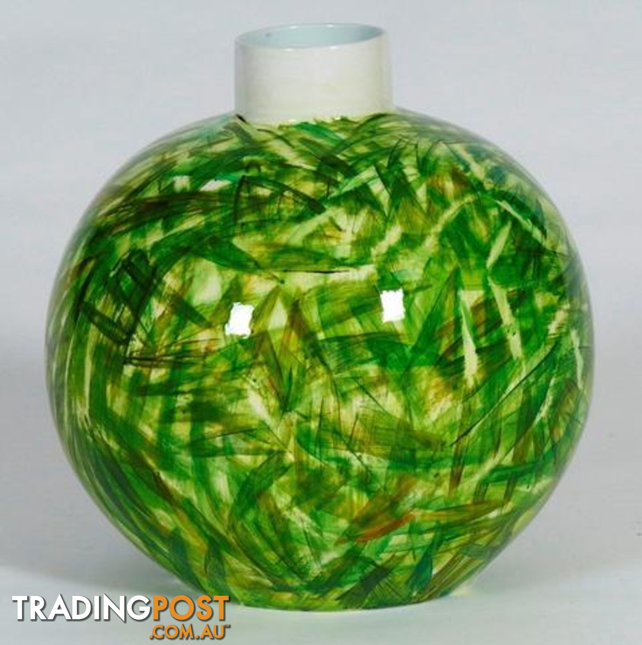 Handpainted Vase: Bamboo Leaves