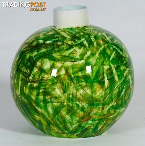 Handpainted Vase: Bamboo Leaves