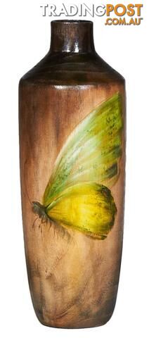 Small Handpainted Butterfly: Gradient Wooden Vase