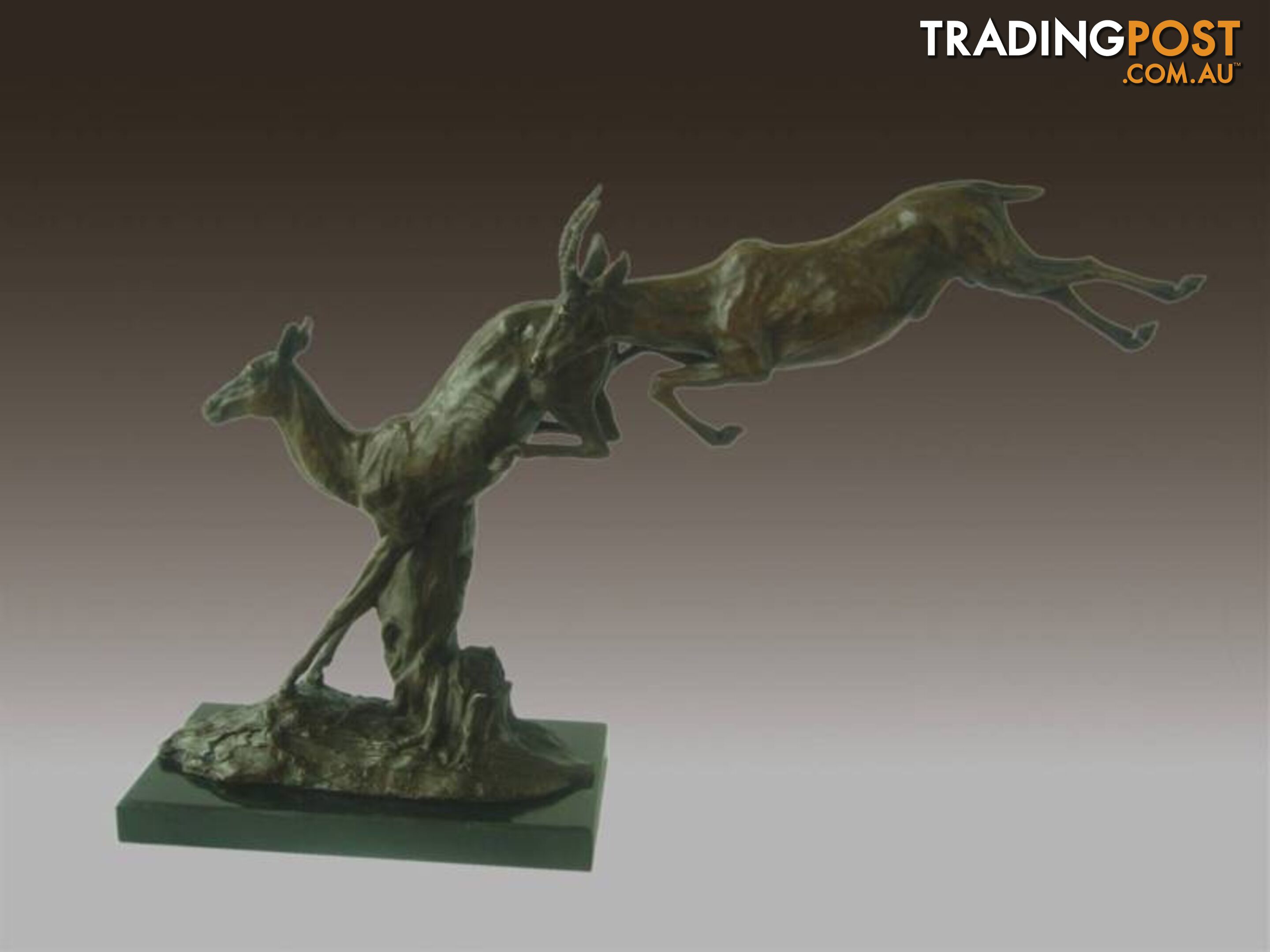 Ibex Bronze And Marble Sculpture
