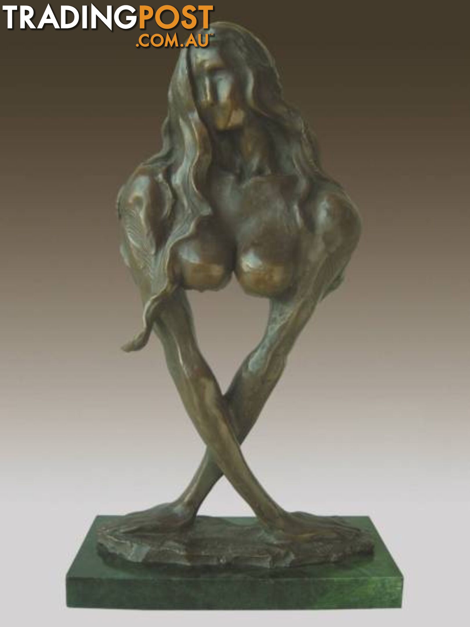 Naked Women Bronze And Marble Sculpture