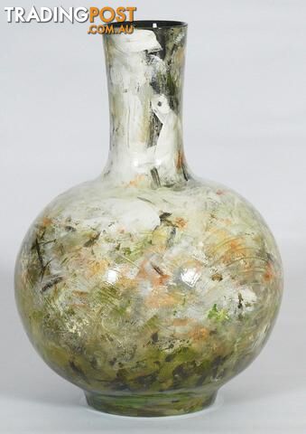 Large Vintage Hand PaintedTexture Vase