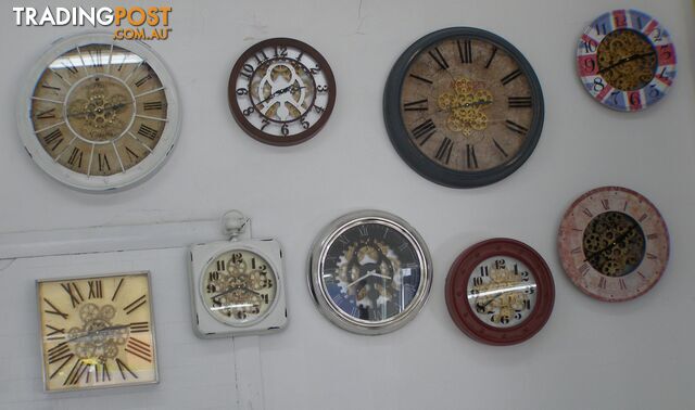 Large 38 Cm Square London Gear Wall Clock