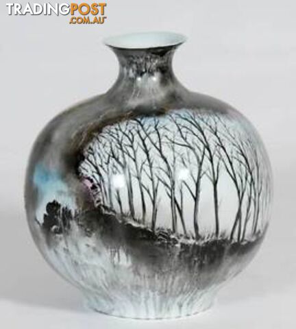 Large Handpainted-Black Forest Vase