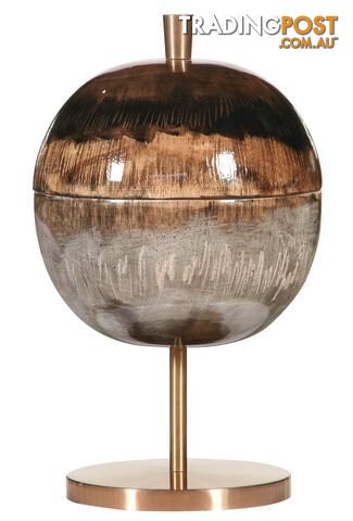 Brown Gradient Capped Sphere On Copper Footing