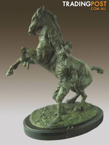 Man & Horse Bronze Sculpture: Marly Horse