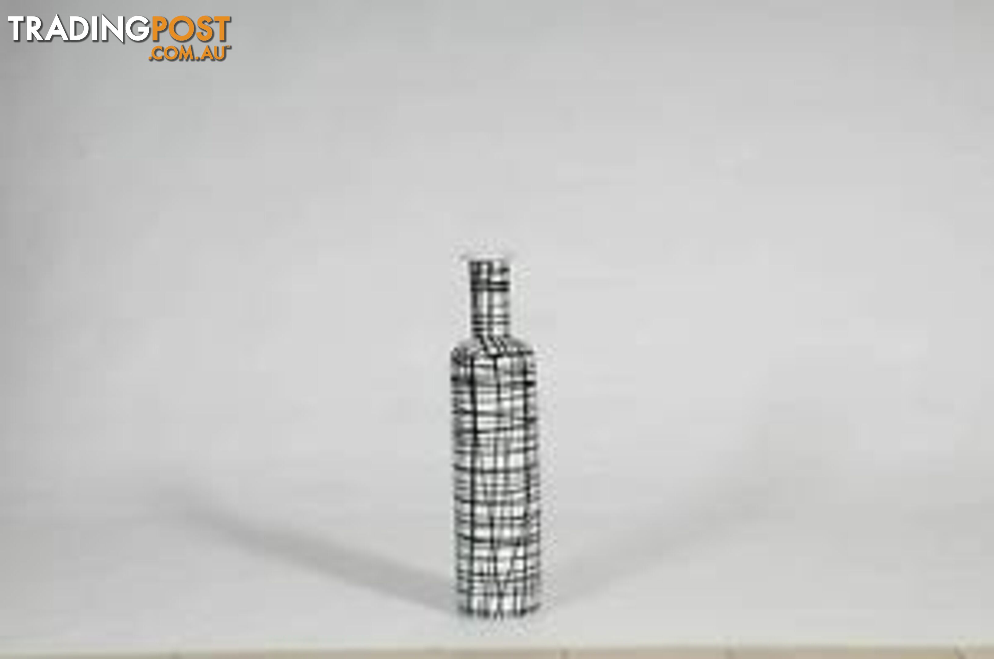 Xtra Tall Handpainted- Vase , Graphic Black & White Pattern