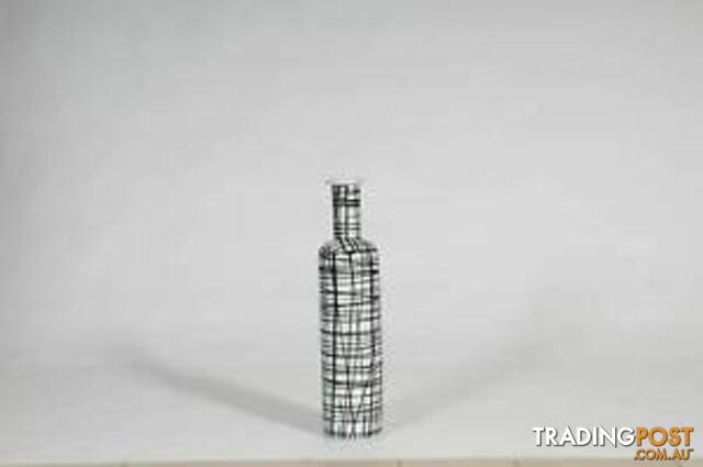 Xtra Tall Handpainted- Vase , Graphic Black & White Pattern