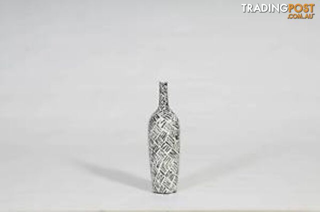 Handpainted-Black And White Tribal Vase