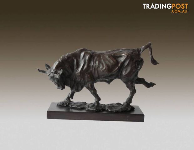 Spanish Bull Bronze And Marble Sculpture
