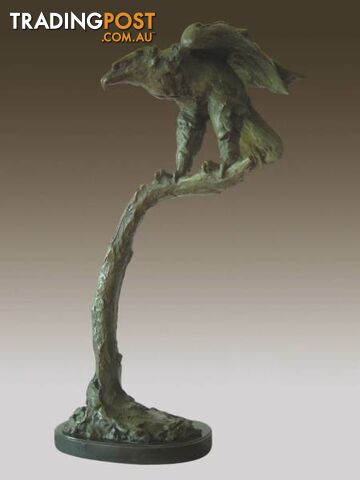 Eagle On Tree Art Deco Bronze And Marble Sulpture