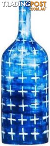 Blue And White Porcelain Bottle: Crosses