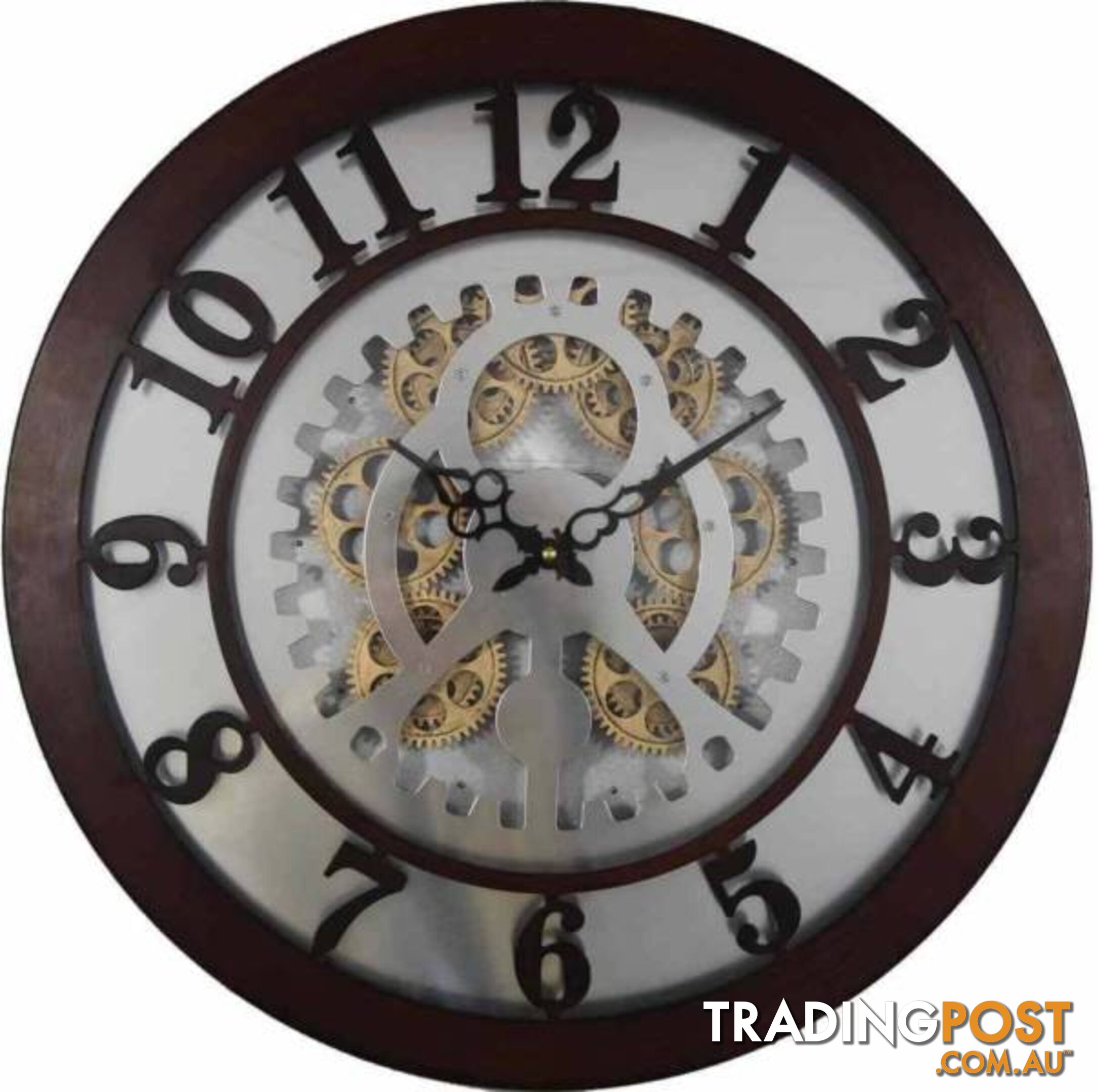 Large 50 Cm Gear Detail Wall Hanging Clock