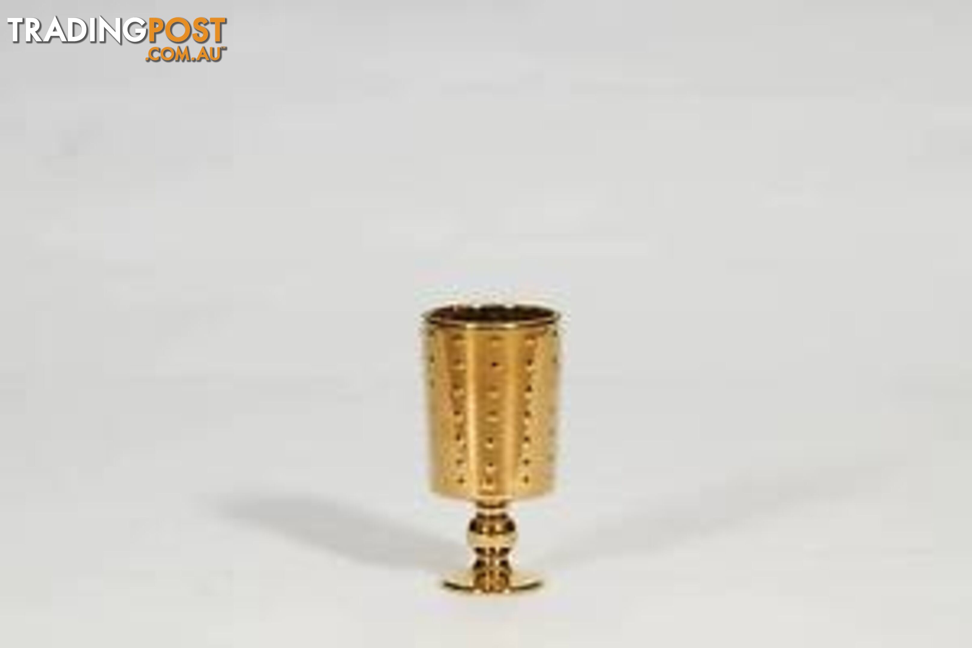 Small Decorative Footed Gold Ceramic Vase