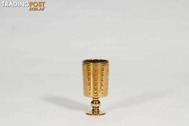 Small Decorative Footed Gold Ceramic Vase