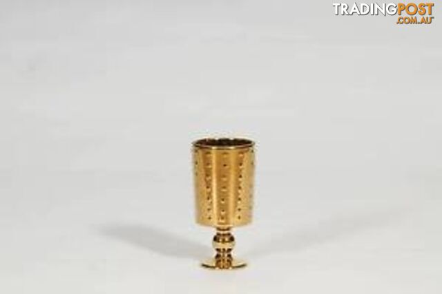 Small Decorative Footed Gold Ceramic Vase