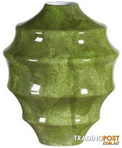 Chrysalis Vase: Green Shagreen, Spiral Desgin