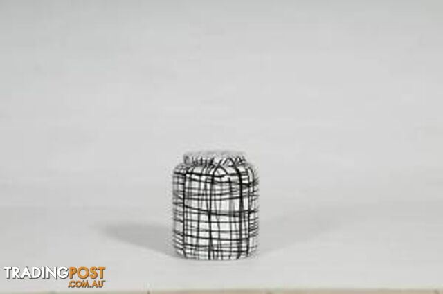 Handpainted-Graphic Black & White Pattern Cookies Container