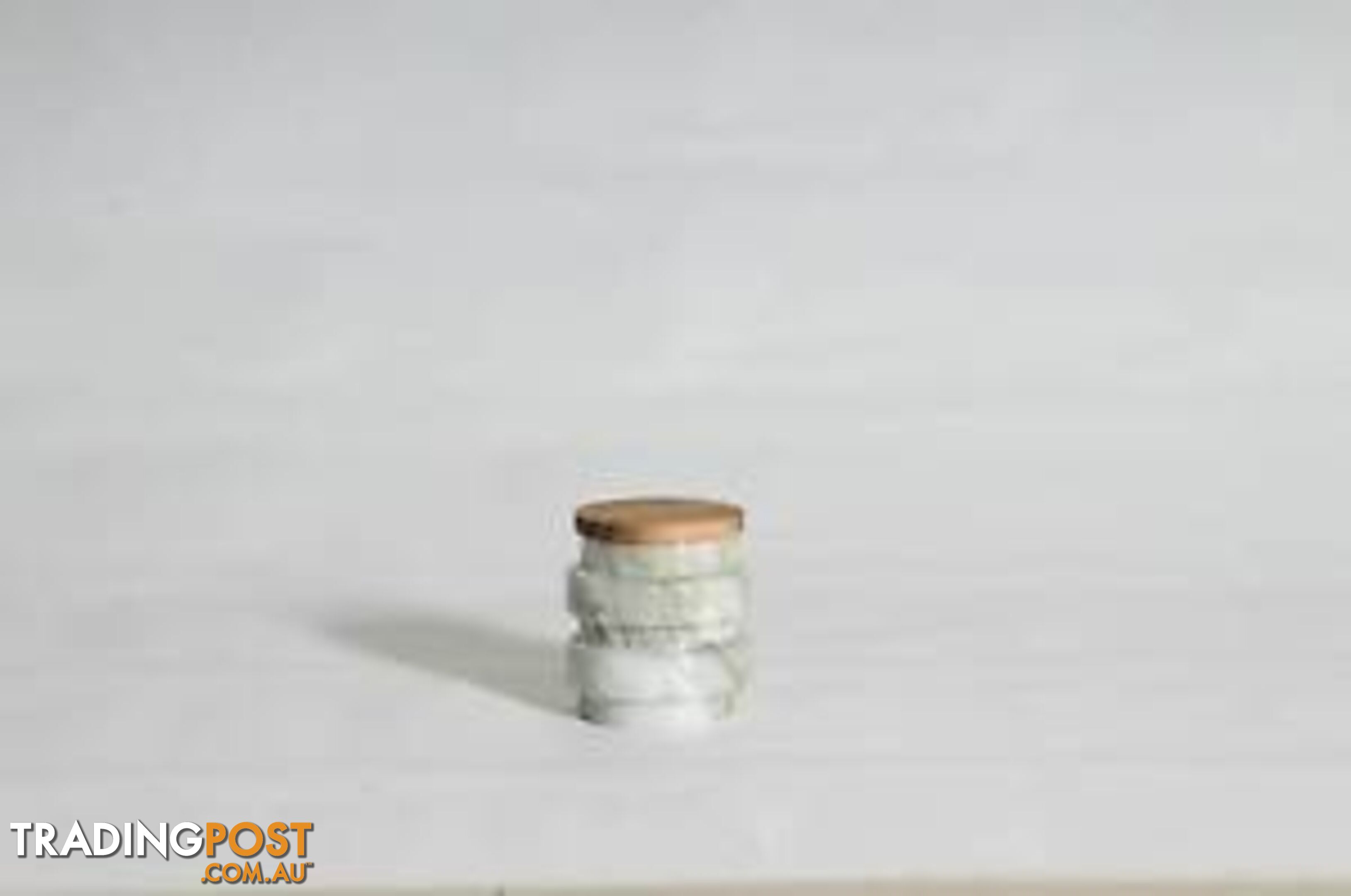 Medium Carrera Marble Container With Wooden Cap