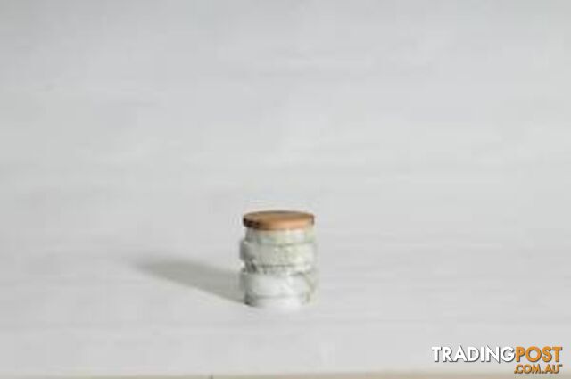 Medium Carrera Marble Container With Wooden Cap