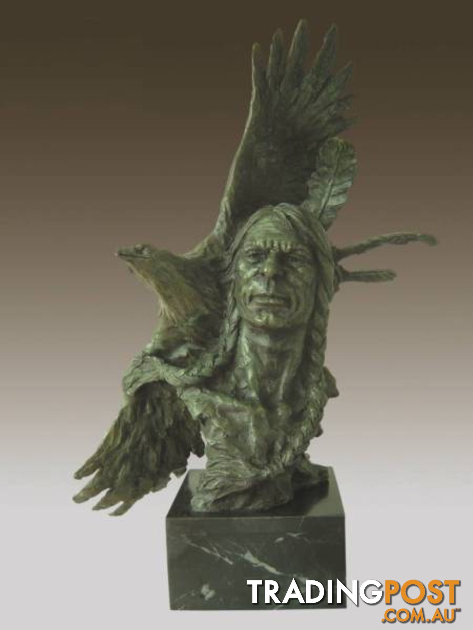 Hot Cast Bronze Sculpture Statue Native American Indian Chief Sha