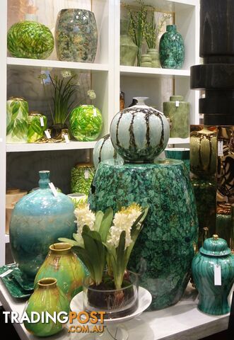 Vintage Handpainted Vase: Bamboo Leaves - photo 2 of 2
