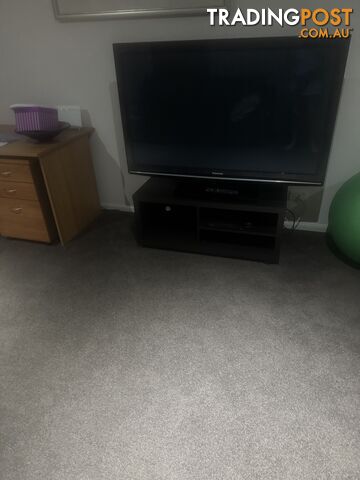 54&quot; PLASMA T.V. WITH REMOTE AND CABINET