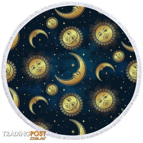 Moon and Sun in Space Beach Towel - Towel - 7427046308120