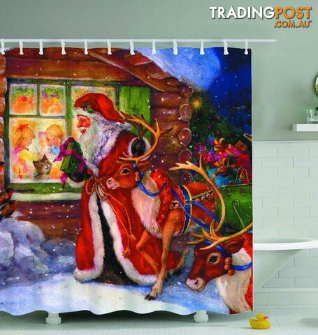 Christmas Vintage Painting Shower Curtain - Curtain - 7427046019156