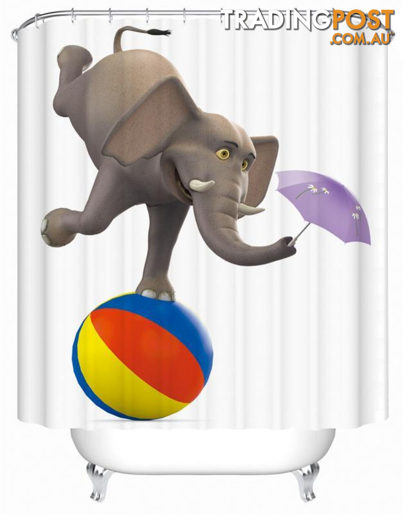 Foolish Elephant Character Shower Curtain - Curtain - 7427005897924