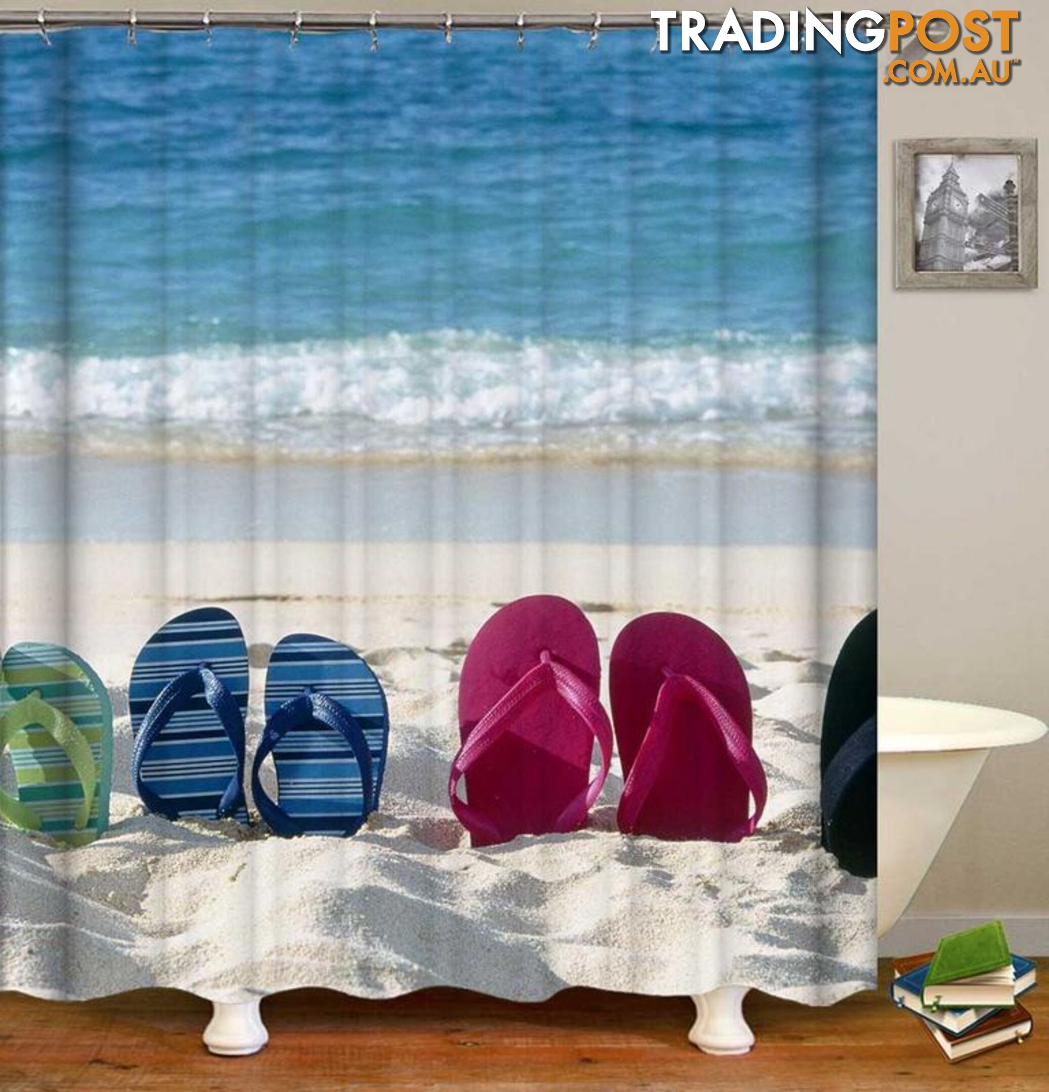 Flip Flop Beach Shower Curtain - Curtains - 7427046068871