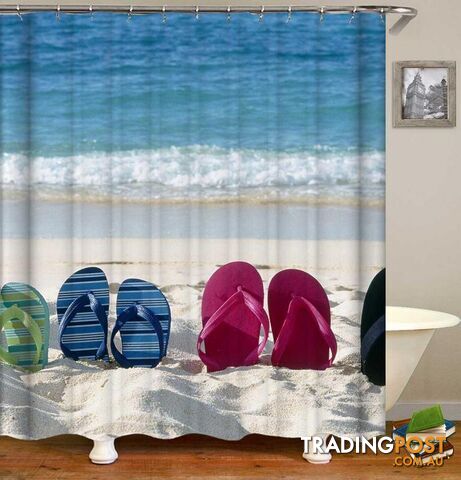 Flip Flop Beach Shower Curtain - Curtains - 7427046068871