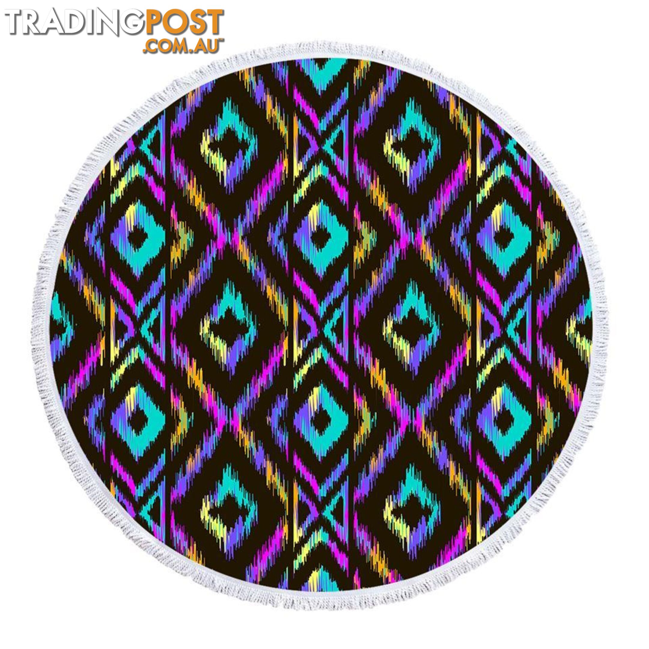 Crazy Colored Diamond Pattern Beach Towel - Towel - 7427046341912