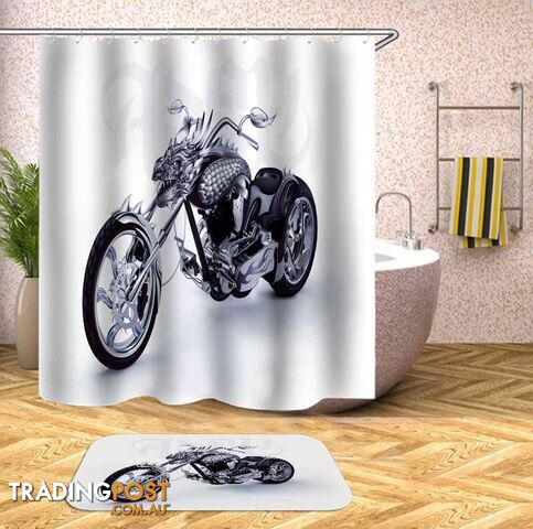 Dragon Motorcycle Shower Curtain - Curtains - 7427046059367