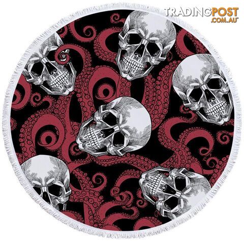 Skulls and Octopus Beach Towel - Towel - 7427046321990