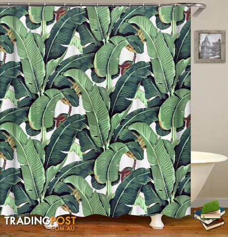 Banana Leaf Painting Shower Curtain - Curtain - 7427045916890