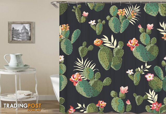 Flowering Cactus Shower Curtain - Curtain - 7427005909535