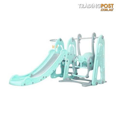 Kids Slide Swing Outdoor Indoor Playground Basketball Hoop Toddler - Keezi - 9350062281383