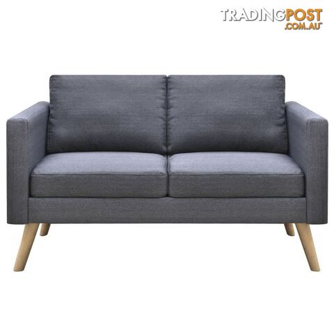 2-Seater Fabric Sofa - Dark Grey - Unbranded - 4326500434357